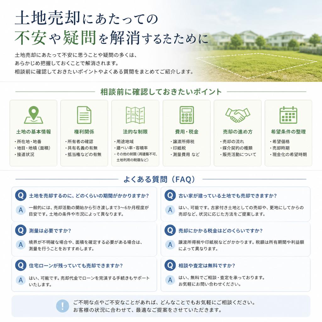 土地売却に関するよくある質問とその回答