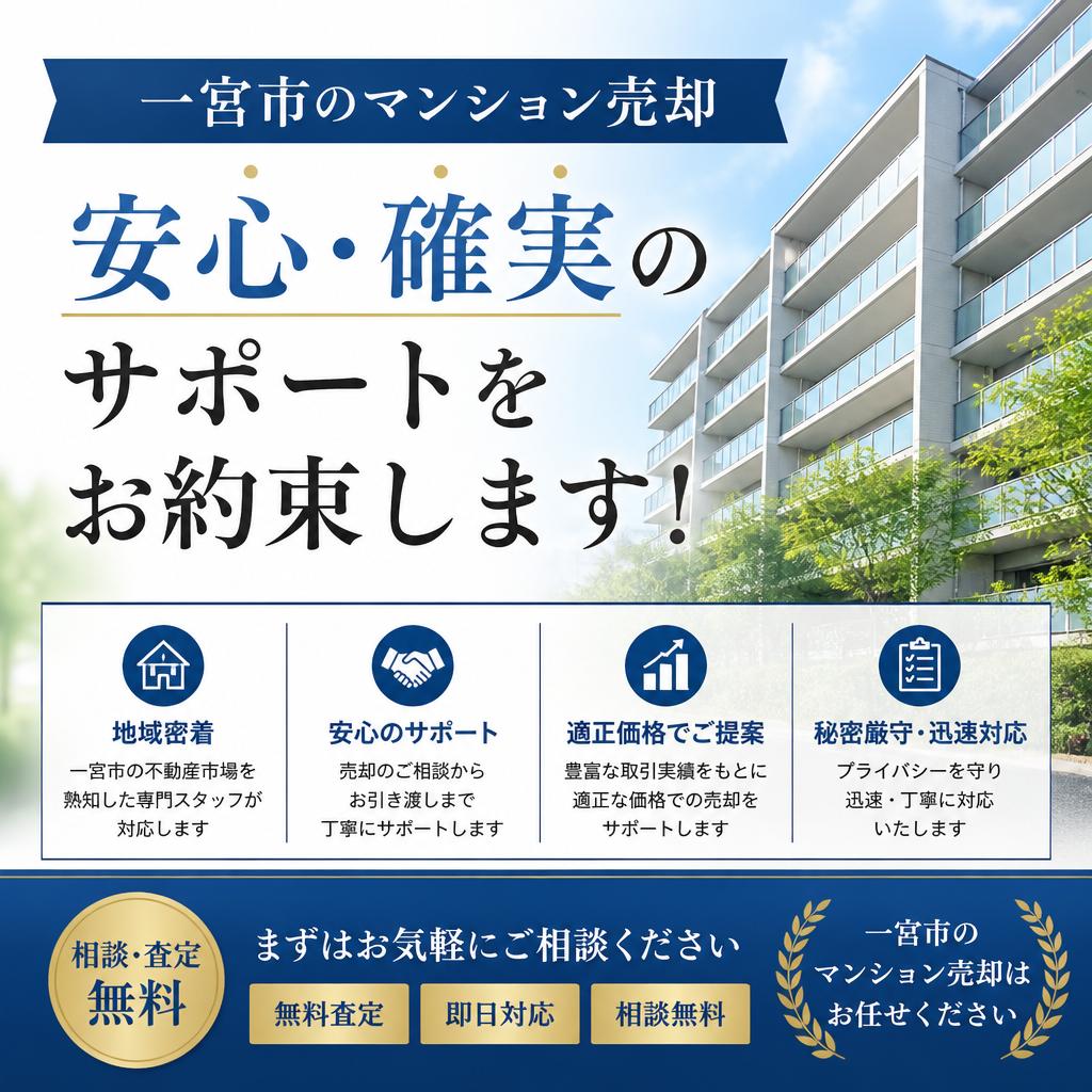 一宮市のマンション売却、安心・確実のサポートをお約束します！