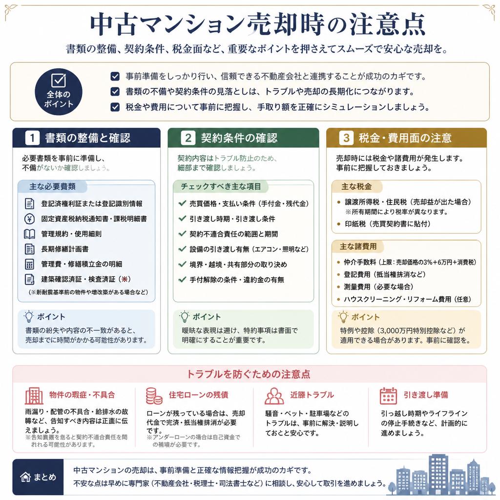 売却時の注意点とは?