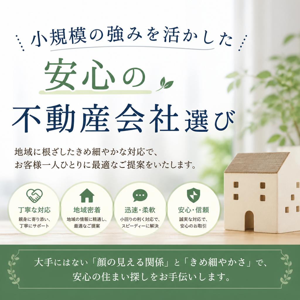 小規模の強みを活かした安心の不動産会社選び