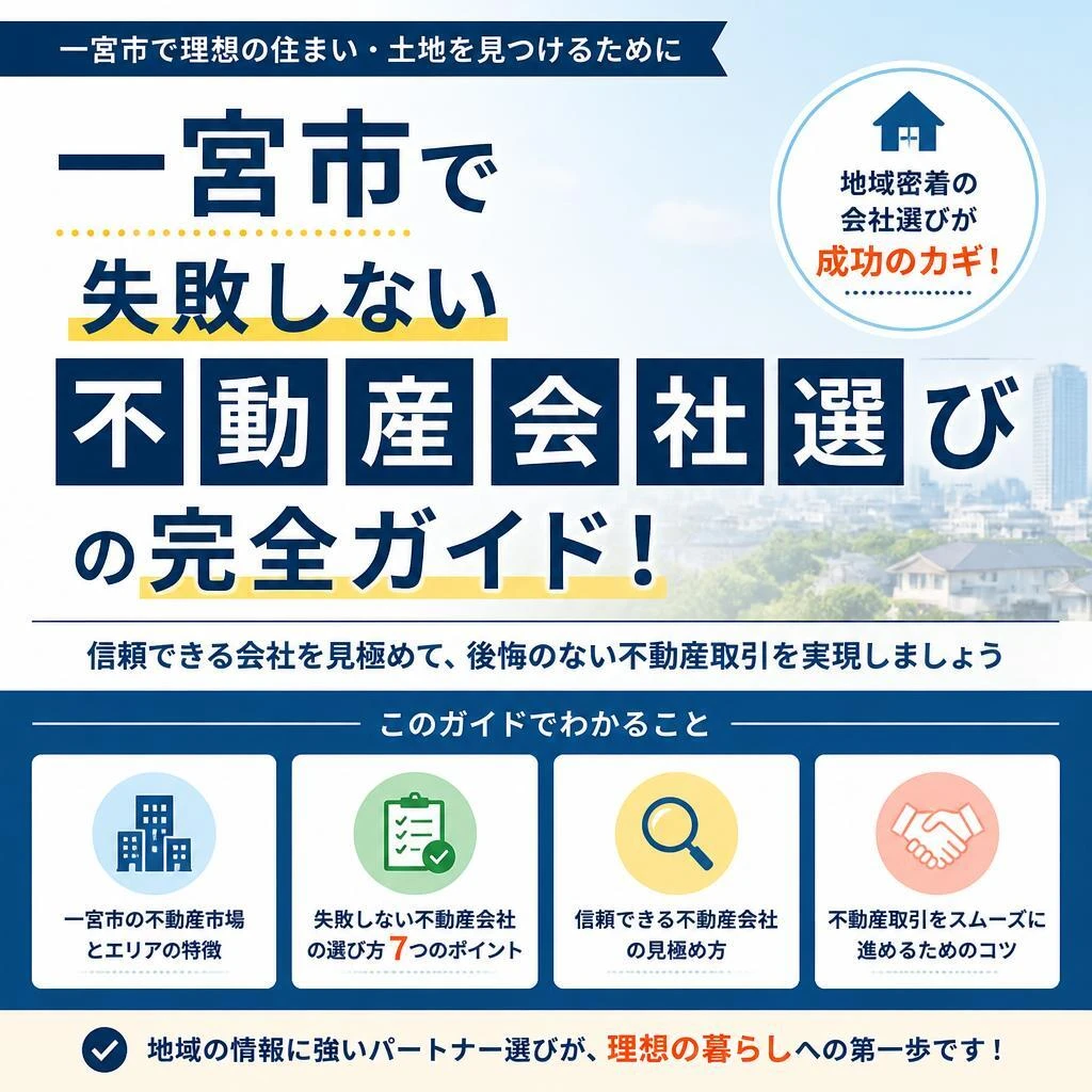 一宮市で失敗しない不動産会社選びの完全ガイド！