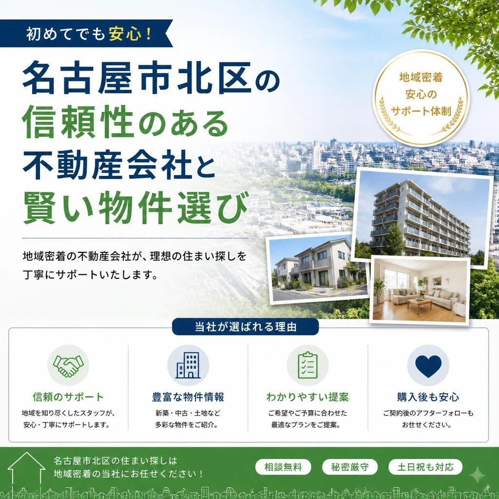 初めてでも安心！名古屋市北区の信頼性のある不動産会社と賢い物件選び