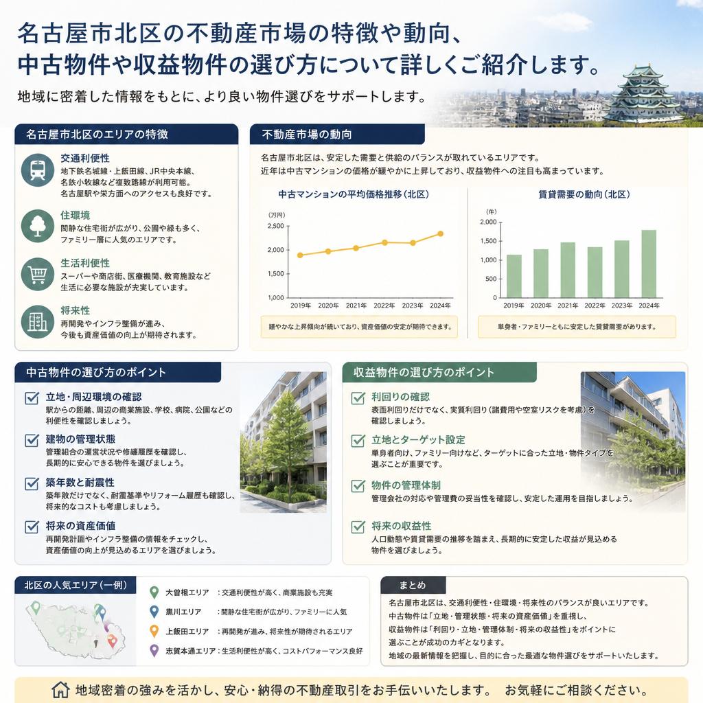 名古屋市北区の市場動向と物件情報