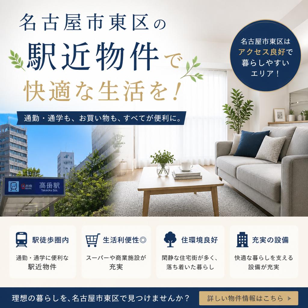 名古屋市東区の駅近物件で快適な生活を！