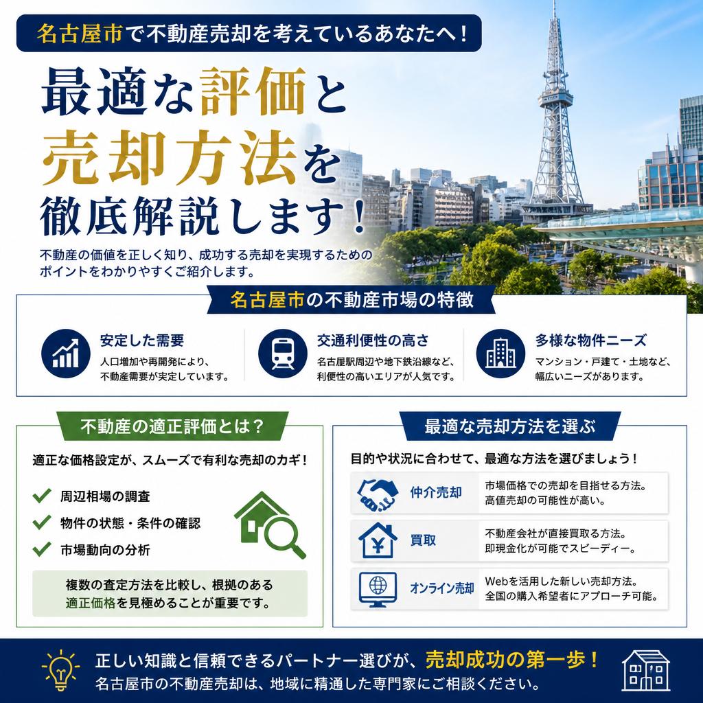 名古屋市で不動産売却を考えているあなたへ！最適な評価と売却方法を徹底解説します！
