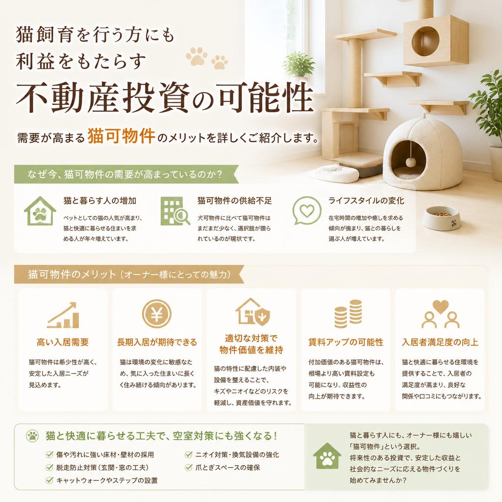 不動産投資の視点から見る猫向け物件