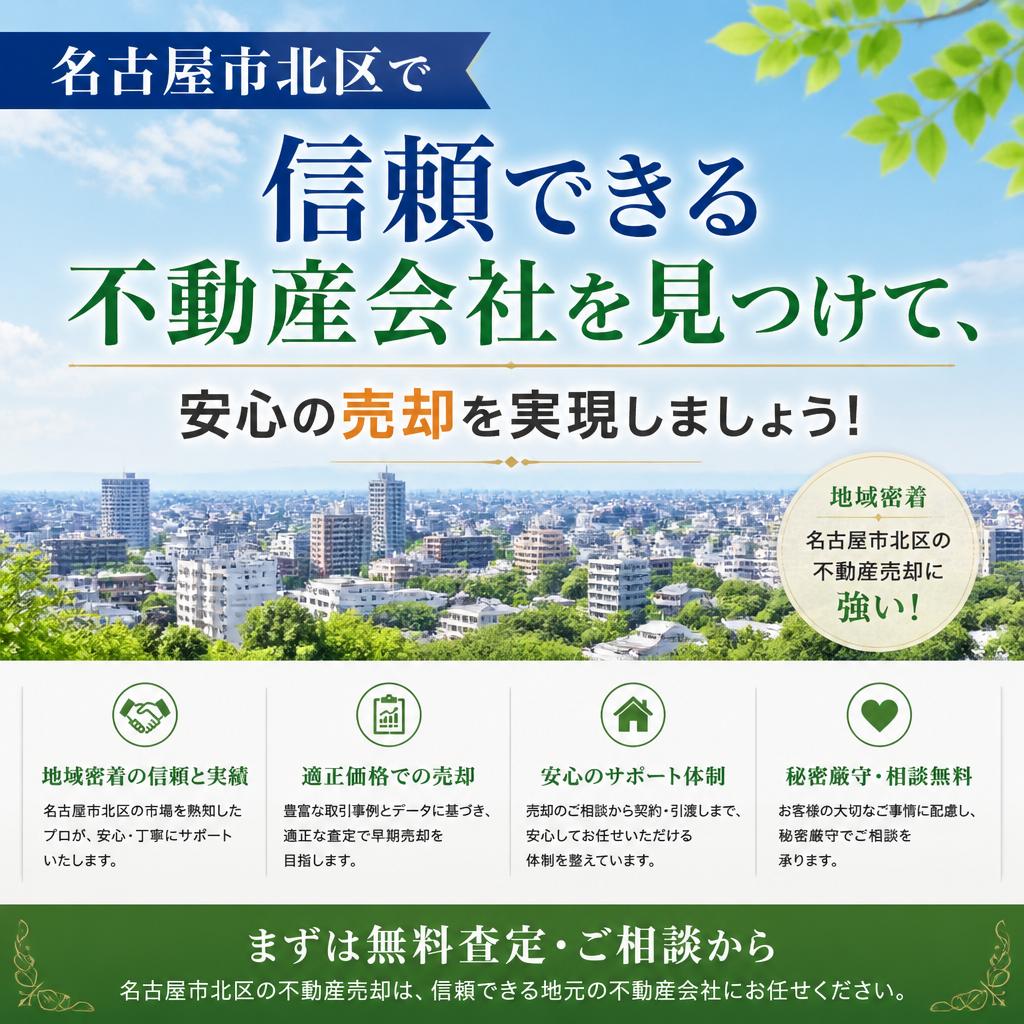 名古屋市北区で信頼できる不動産会社を見つけて、安心の売却を実現しましょう！
