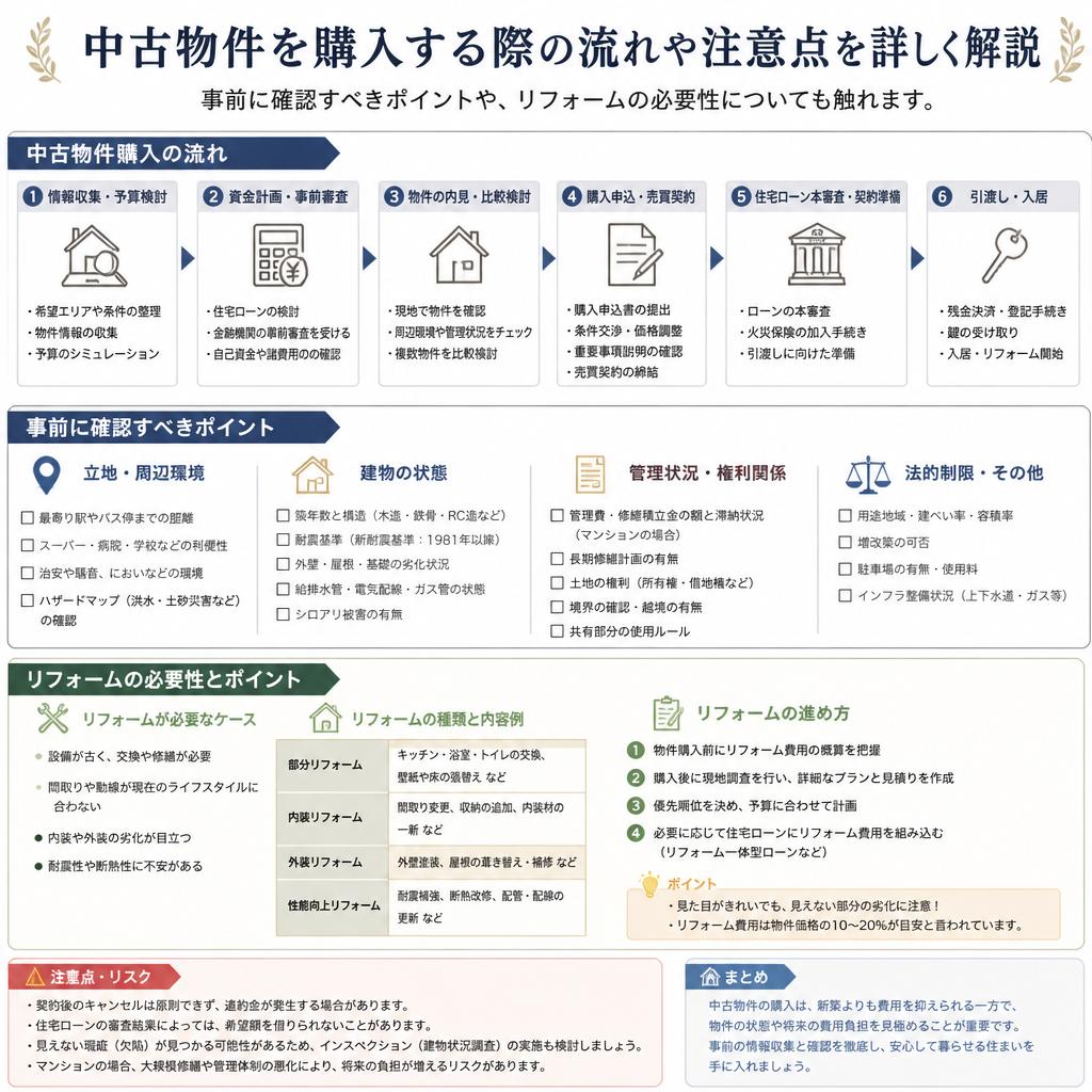 中古物件購入の流れと注意点