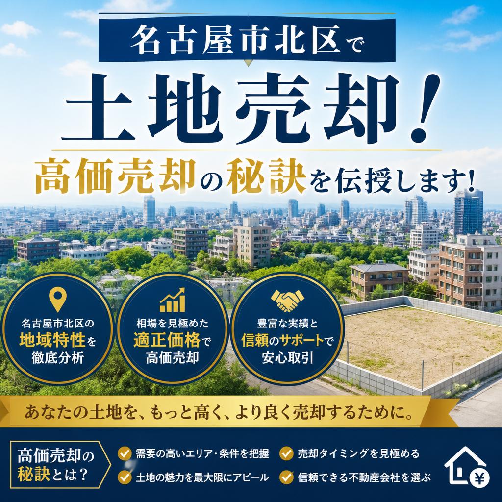 名古屋市北区で土地売却！高価売却の秘訣を伝授します！