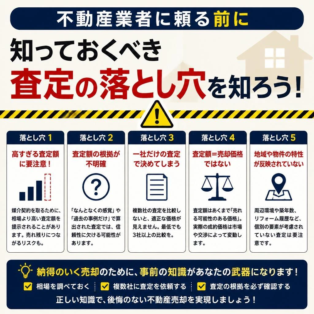 不動産業者に頼る前に知っておくべき査定の落とし穴を知ろう！