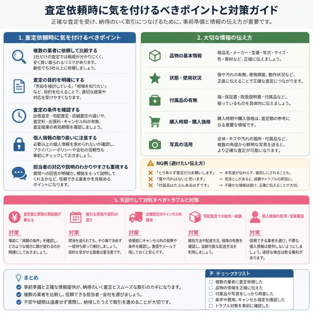 一括査定を成功させるための注意点