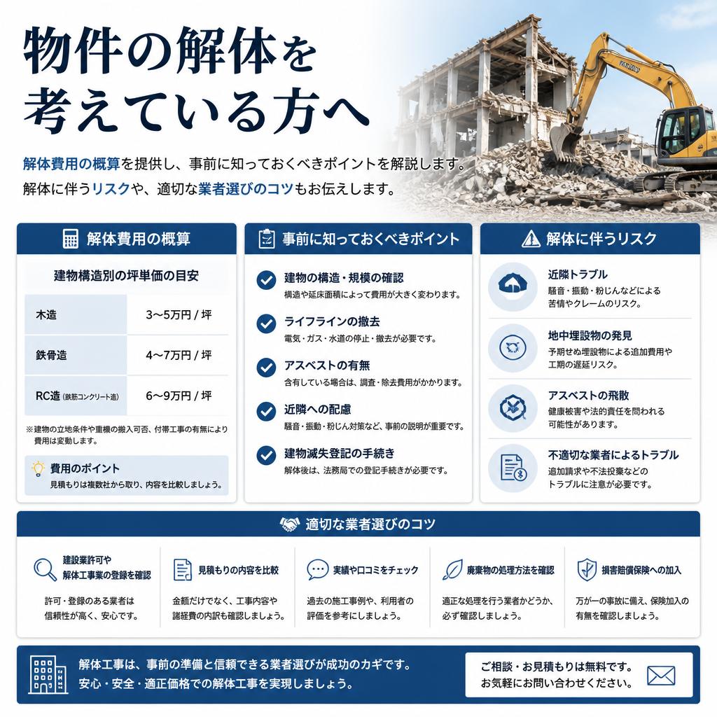 2. 解体費用の見積もりと注意点