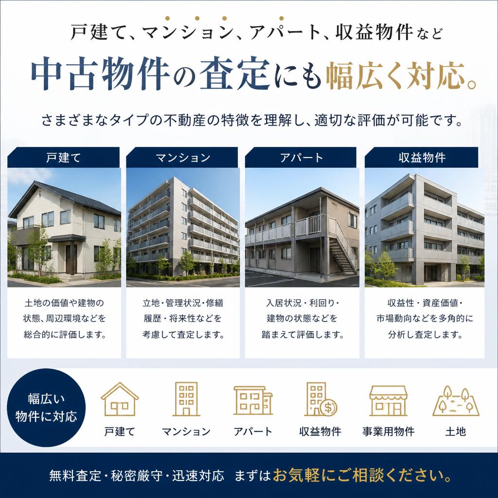 中古物件や収益物件にも対応