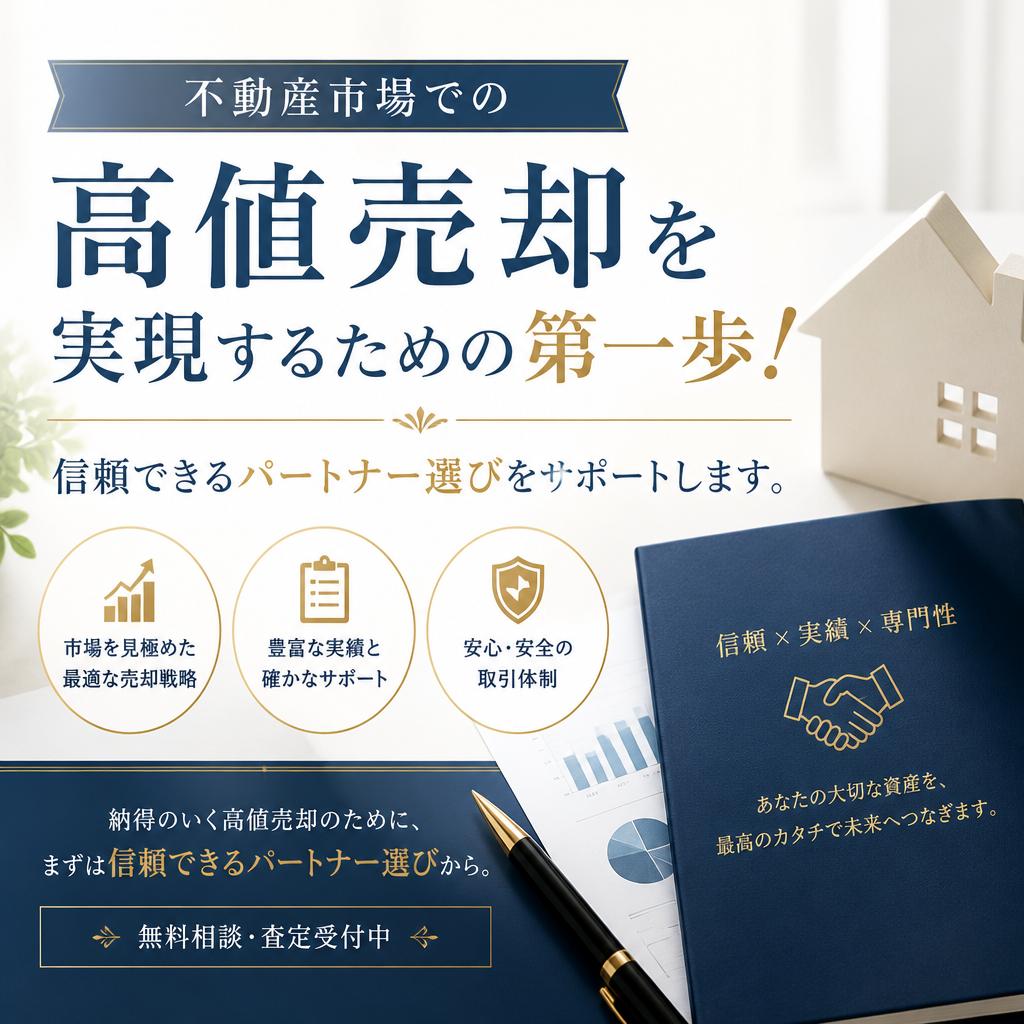 不動産市場での高値売却を実現するための第一歩！信頼できるパートナー選びをサポートします。
