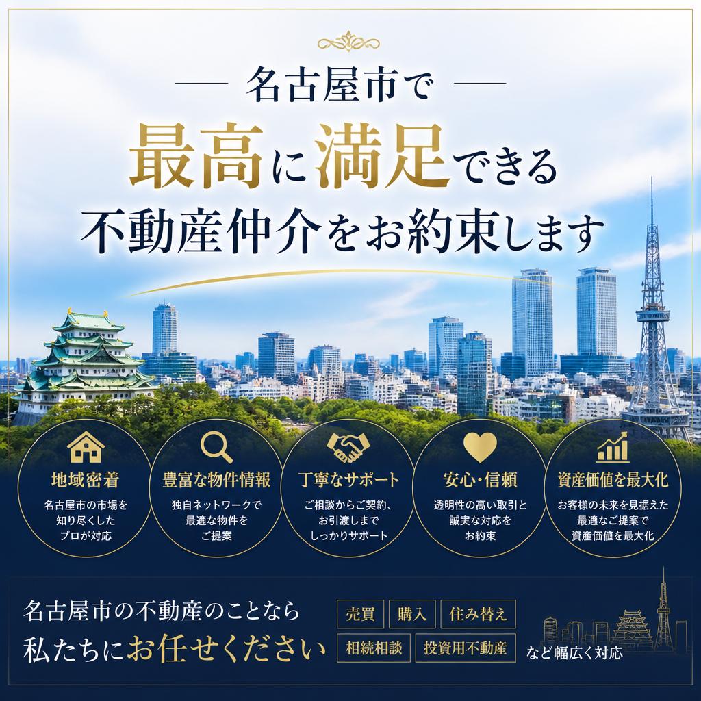 名古屋市で最高に満足できる不動産仲介をお約束します