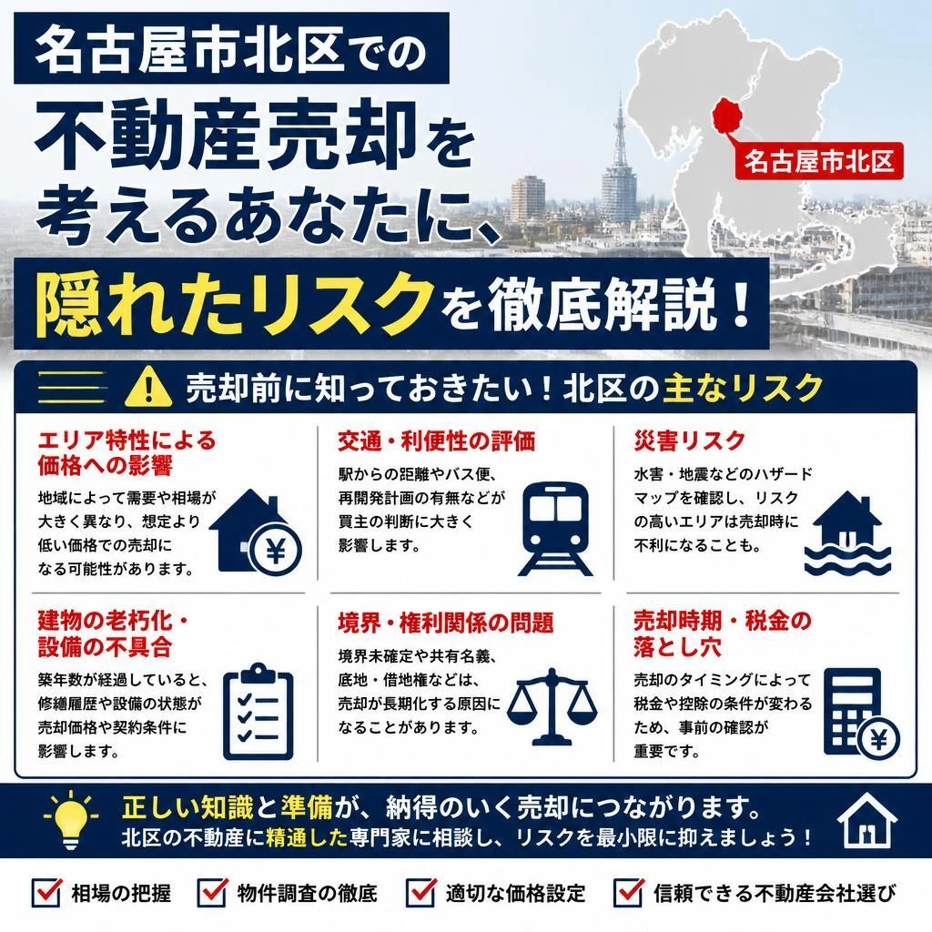 名古屋市北区での不動産売却を考えるあなたに、隠れたリスクを徹底解説！