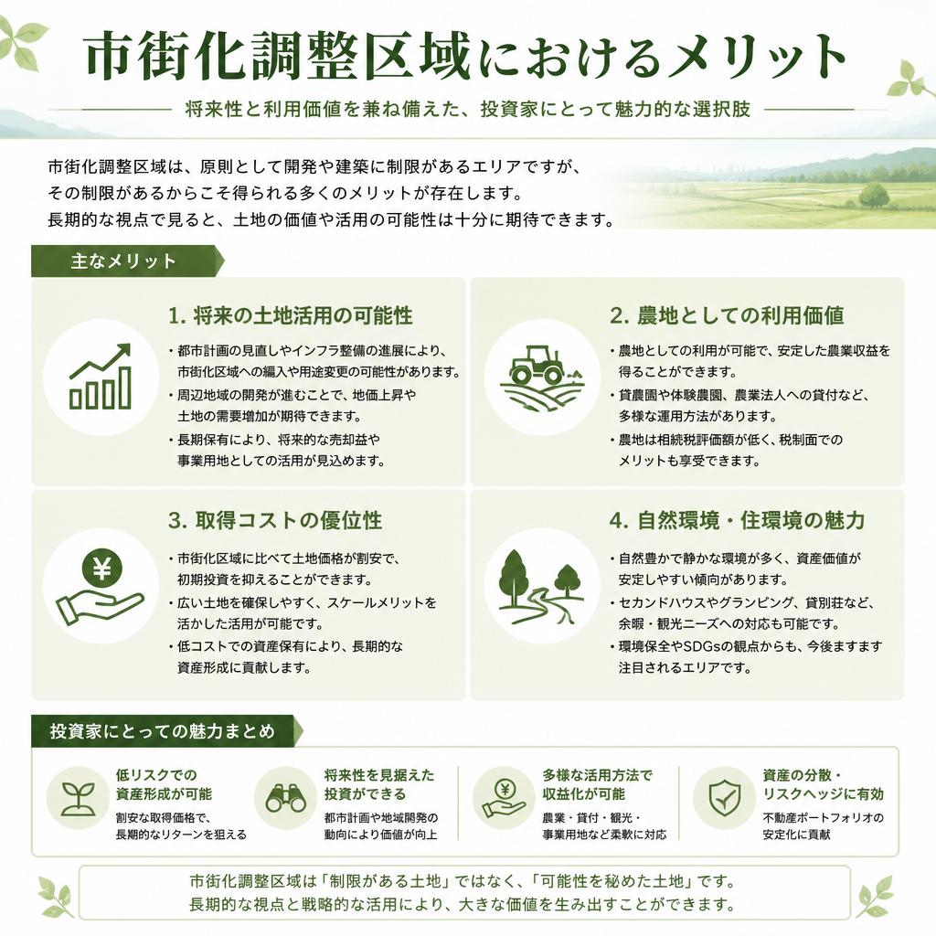 市街化調整区域のメリット