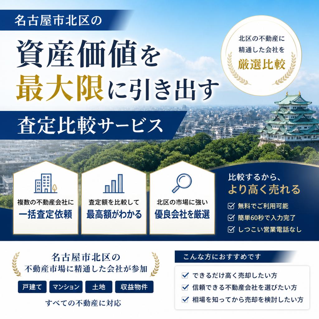名古屋市北区の資産価値を最大限に引き出す査定比較サービス