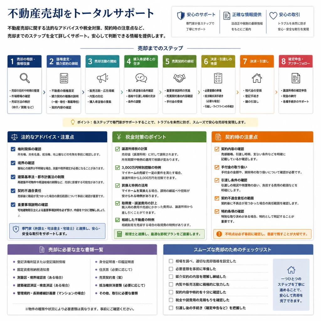不動産売却の関連情報を一括で取得