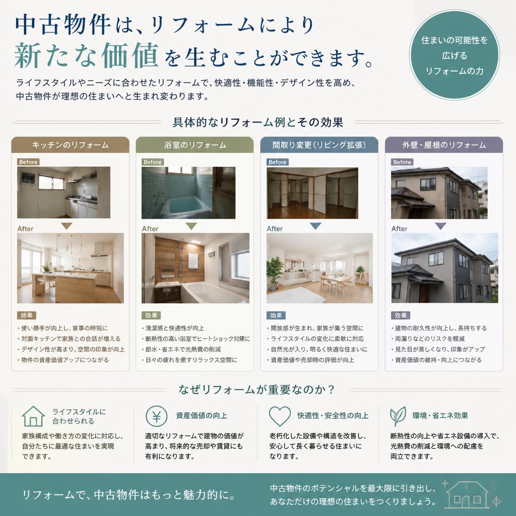 2. 中古物件の魅力とリフォームの効果