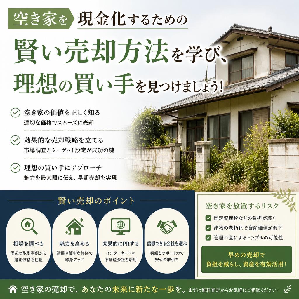 空き家を現金化するための賢い売却方法を学び、理想の買い手を見つけましょう！