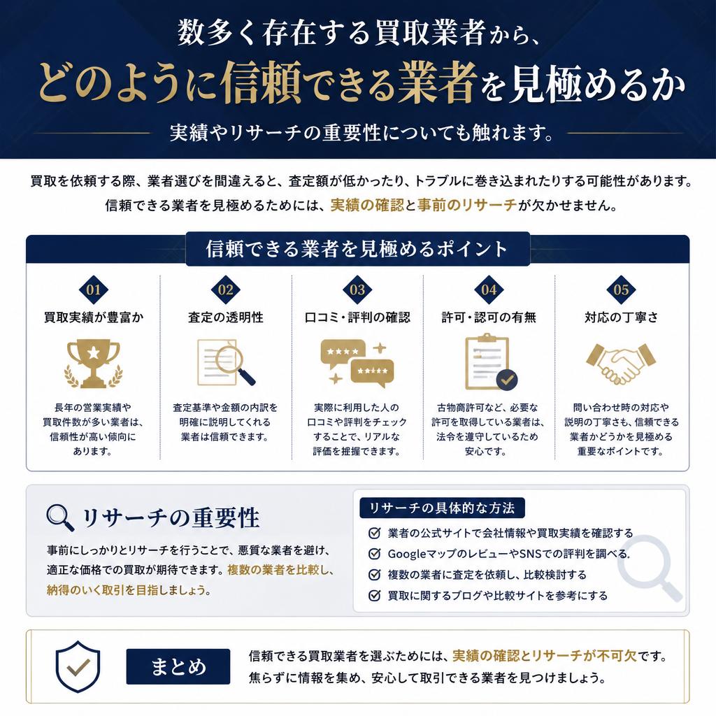 信頼できる誠実な買取業者の選び方