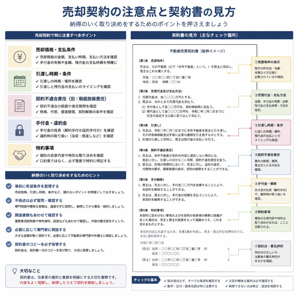 売却契約：納得の取り決めを