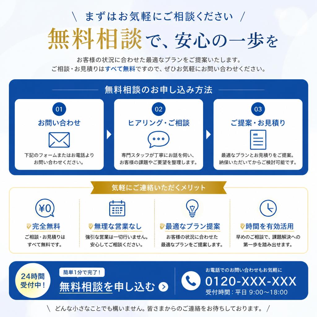 まずは無料相談！あなたの不安を解消します