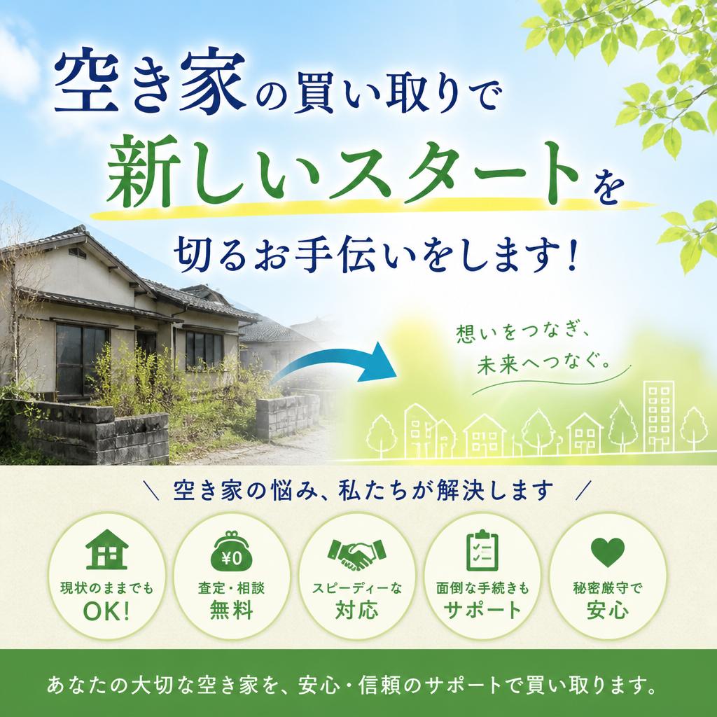 空き家の買い取りで新しいスタートを切るお手伝いをします！