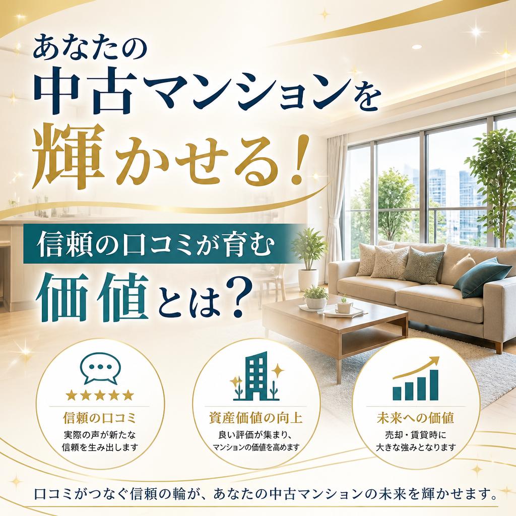 あなたの中古マンションを輝かせる！信頼の口コミが育む価値とは？