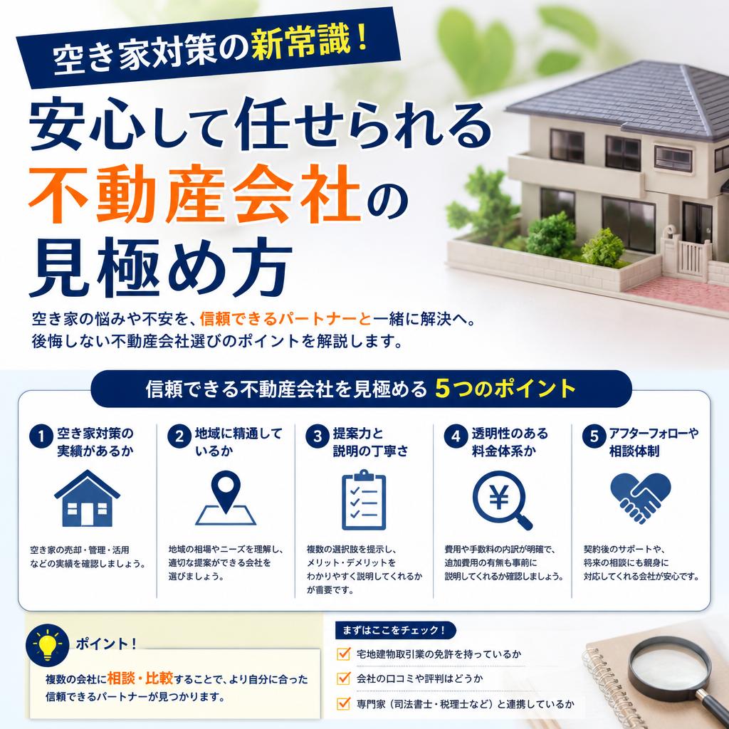 空き家対策の新常識！安心して任せられる不動産会社の見極め方