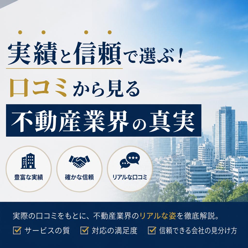 実績と信頼で選ぶ！口コミから見る不動産業界の真実