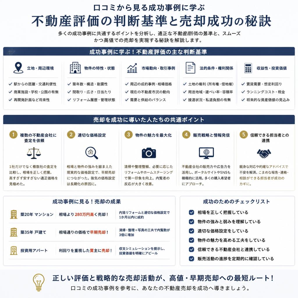 成功事例から学ぶ！不動産評価のポイント