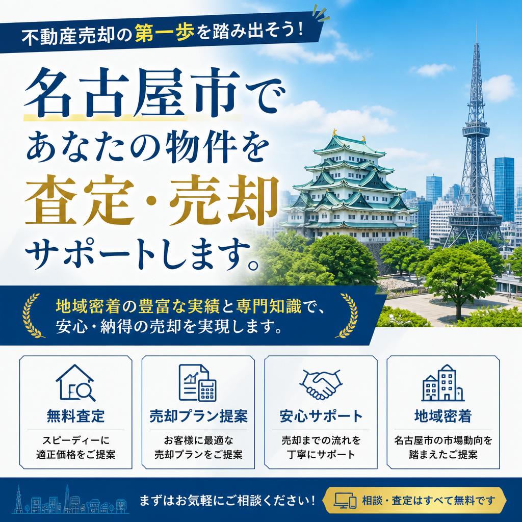 不動産売却の第一歩を踏み出そう！名古屋市であなたの物件を査定・売却サポートします。