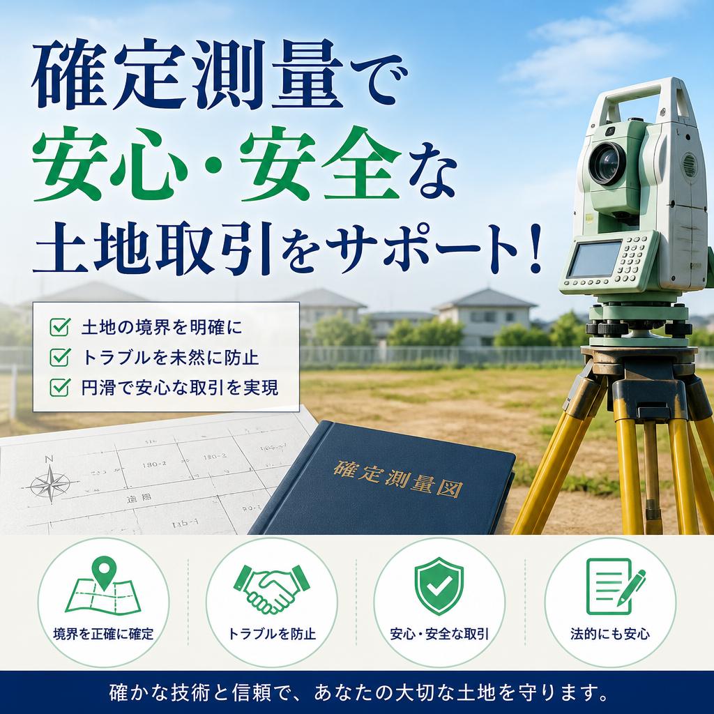 確定測量で安心・安全な土地取引をサポート！