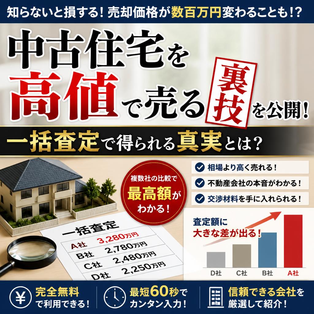 中古住宅を高値で売る裏技を公開！一括査定で得られる真実とは？
