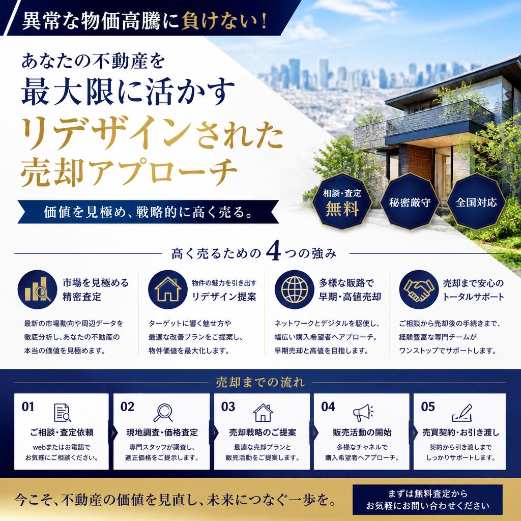 異常な物価高騰に負けない！あなたの不動産を最大限に活かすリデザインされた売却アプローチ