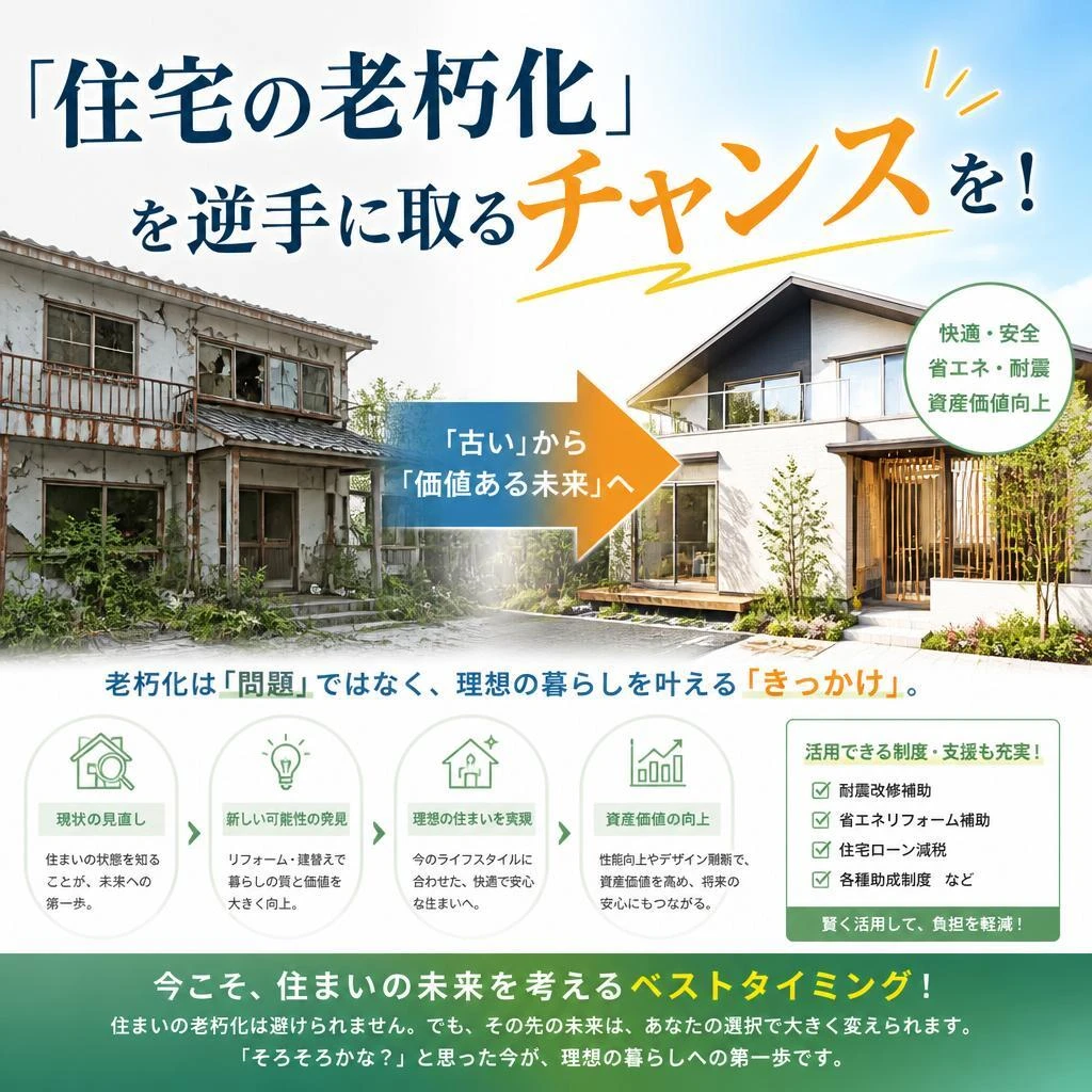 「住宅の老朽化」を逆手に取るチャンスを！