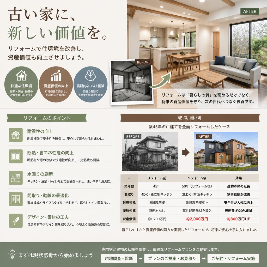 リフォームで資産価値アップ！