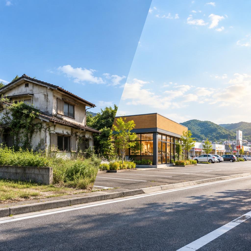 空き家を、ロードサイドの可能性に変える。地域を知る不動産のプロと、納得できる活用・売却の一歩を。